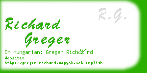 richard greger business card